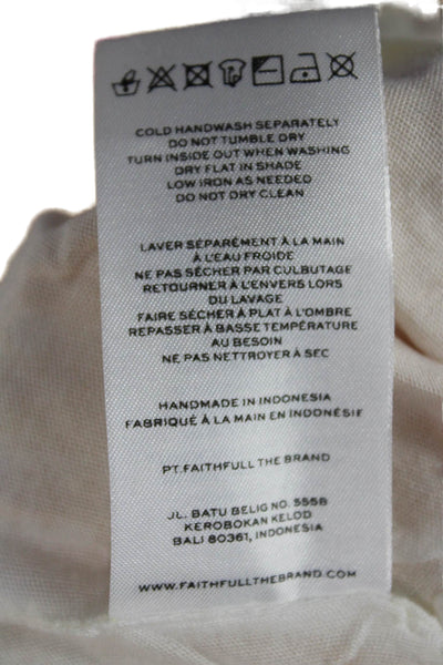Faithfull The Brand Womens Cropped Floral Linen Tank Yellow Size 4