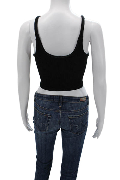 Out From Under Womens Cropped Camisole Black Sleeveless Size XS