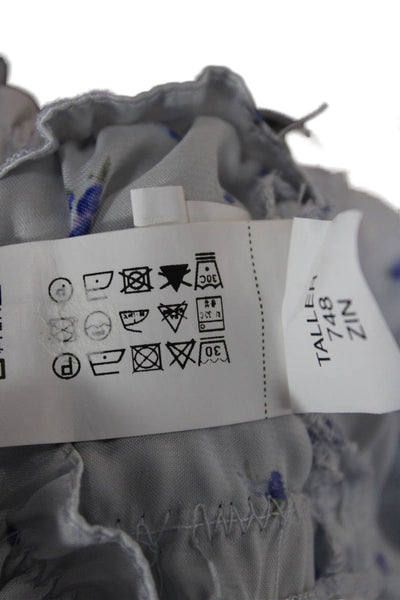 Zara Womens Cropped Floral Square Neck Tank Sleeveless White Size S