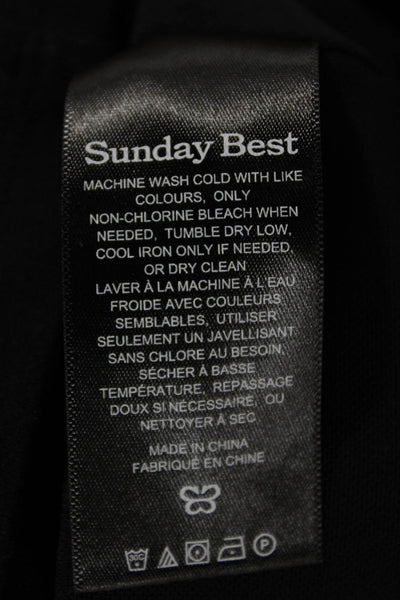 Sunday Best Womens Cropped Tank Black Square Neck Sleeveless Size S
