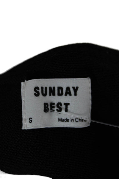 Sunday Best Womens Cropped Tank Black Square Neck Sleeveless Size S
