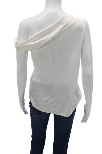 Banana Republic Women White Sleeveless Classic Blouse Polyester Spandex Size S