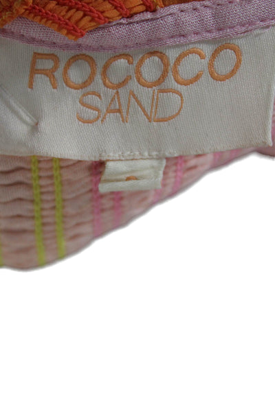 Rococo Sand Womens Cropped Sleeveless Striped Orange Viscose Top Size S