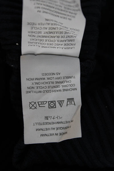 J Crew Womens Basic Sweater Dark Blue Round Neck 3/4 Sleeve Size XS