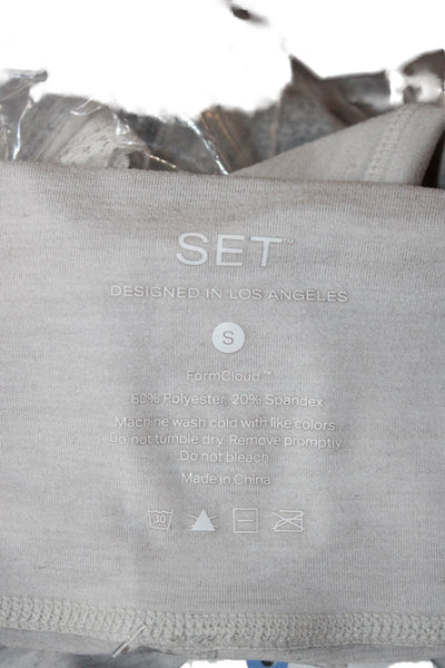 Set Active Women Ankle Leggings Gray Polyester Spandex Size S