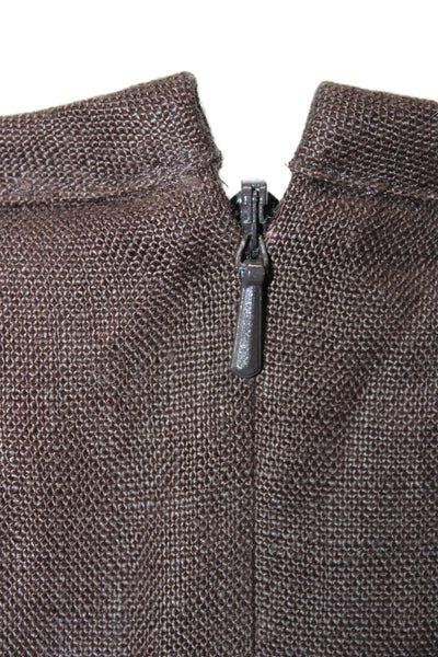 Michael Michael Kors Womens Shift Dress Brown Linen 3/4 Sleeve Size 6