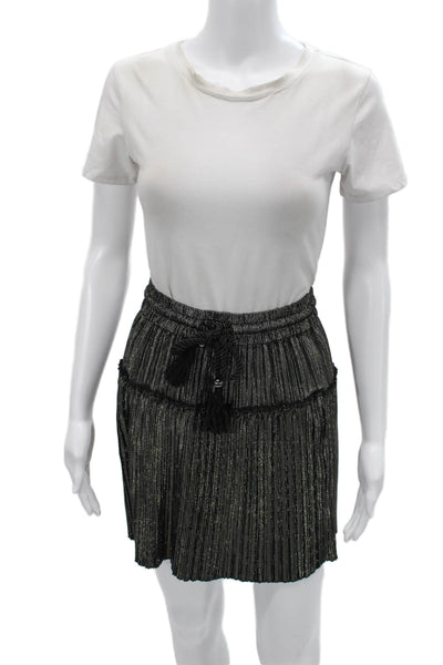 A.L.C. Womens Pleated Mini Skirt Black Size 6