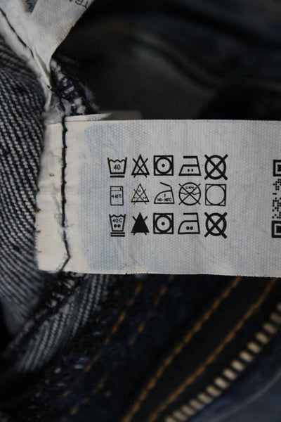 Zara Womens Cropped Mom High Rise Blue Cotton Jeans Size 4