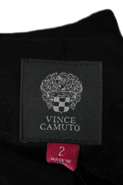 Vince Camuto Women Classic Black Collared Button Blazer Long Sleeve Size 2