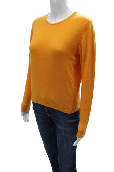 Sophy Curson Womens Cashmere Pullover Crewneck Long Sleeve Orange Size L