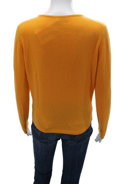 Sophy Curson Womens Cashmere Pullover Crewneck Long Sleeve Orange Size L