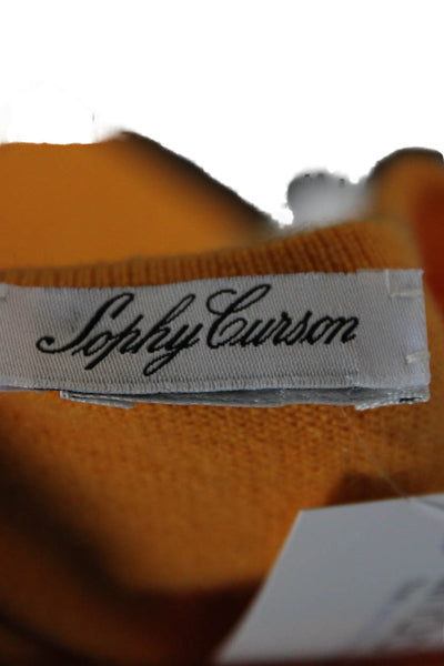 Sophy Curson Womens Cashmere Pullover Crewneck Long Sleeve Orange Size L