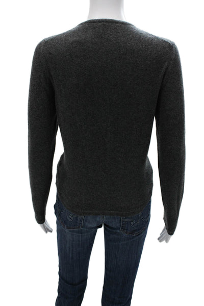 Gillian Hunter Cashmere Womens Dark Gray Pullover Sweater Size L