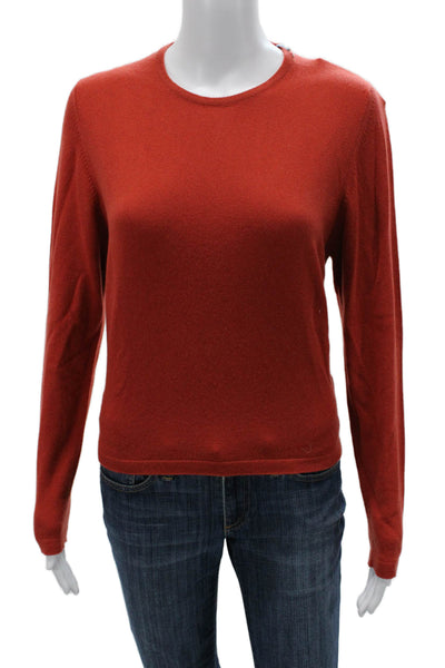 Gillian Hunter Cashmere Womens Red Cashmere Pullover Sweater Crew Neck Size XL