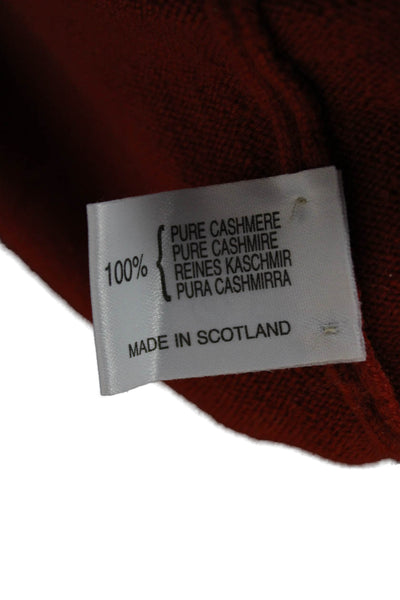 Gillian Hunter Cashmere Womens Orange Cashmere Pullover Sweater Size L