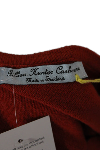 Gillian Hunter Cashmere Womens Orange Cashmere Pullover Sweater Size L