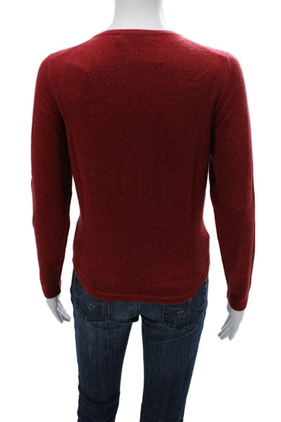 Gillian Hunter Cashmere Women Pullover Sweater Red Crew Neck Size M