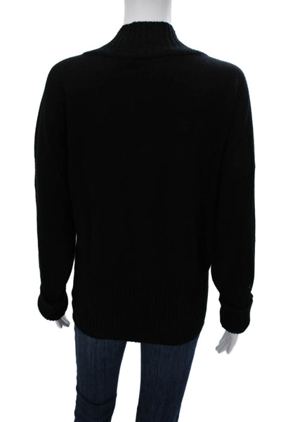 Gillian Hunter Cashmere Women Black V-Neck Pullover Sweaters Long Sleeve Size M