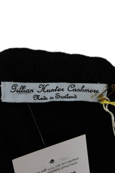 Gillian Hunter Cashmere Women Black V-Neck Pullover Sweaters Long Sleeve Size M