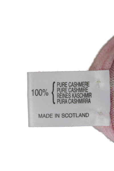 Gillian Hunter Cashmere Women Striped Crewneck Pullover Pink Cashmere Size XL