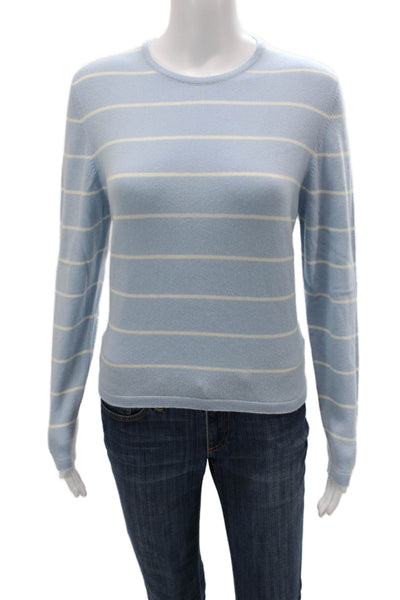 Gillian Hunter Cashmere Womens Pullover Sweater Light Blue Crew Neck Size L