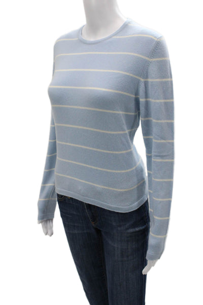 Gillian Hunter Cashmere Womens Pullover Sweater Light Blue Crew Neck Size L