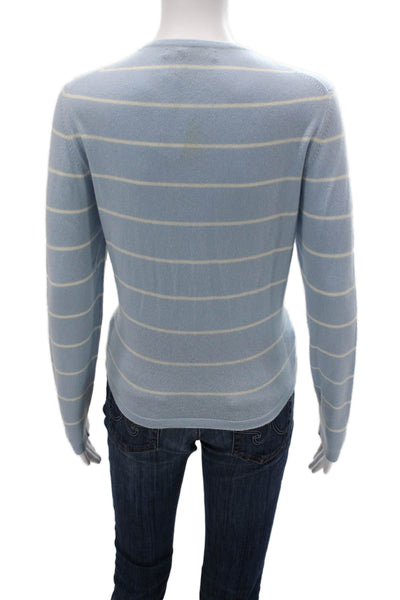 Gillian Hunter Cashmere Womens Pullover Sweater Light Blue Crew Neck Size L