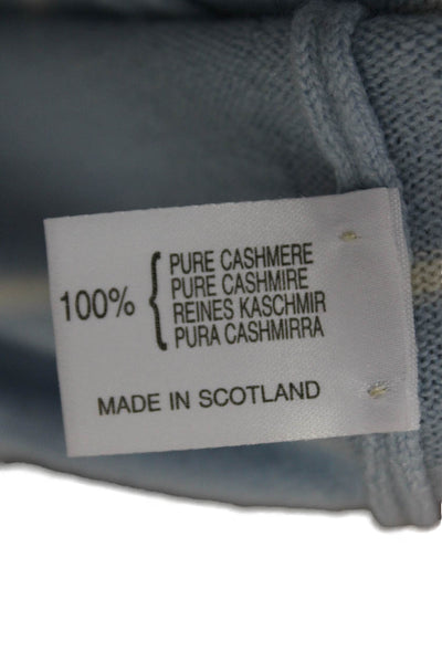 Gillian Hunter Cashmere Womens Pullover Sweater Light Blue Crew Neck Size L