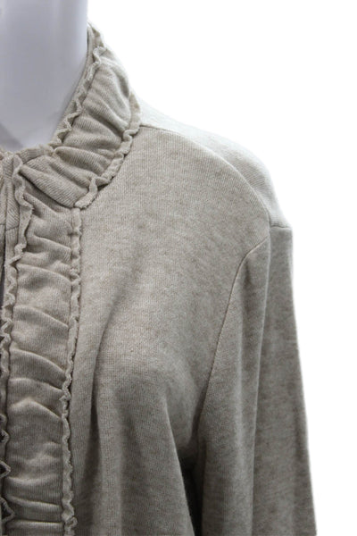 Pure Essence Womens Beige Cardigan Mock Neck Long Sleeve Size XL