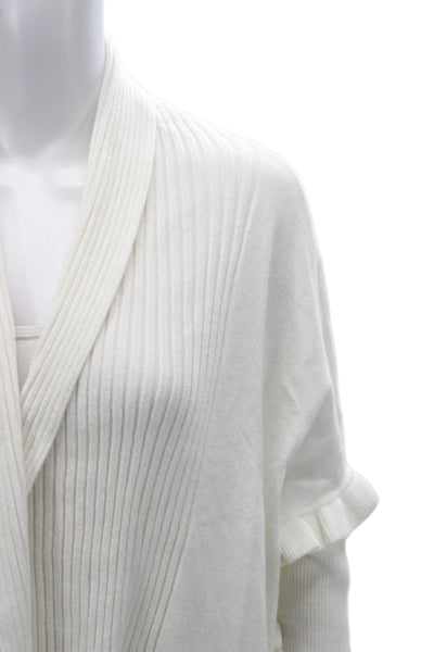 Muche Et Muchette Womens Bohemian White Cardigan 3/4 Sleeve Size One Size