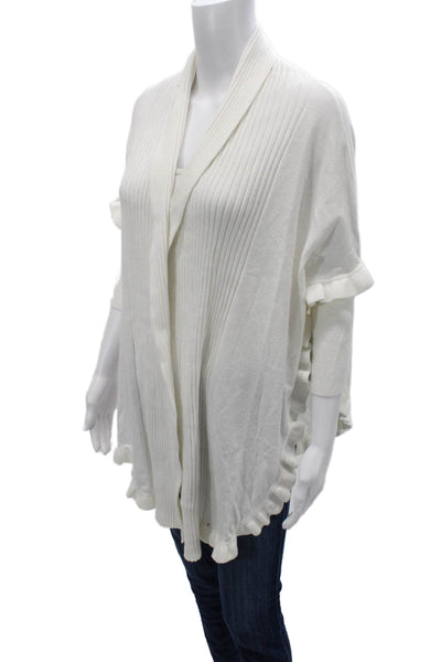 Muche Et Muchette Womens Bohemian White Cardigan 3/4 Sleeve Size One Size