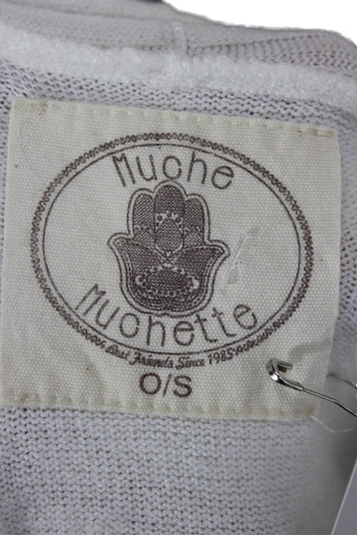 Muche Et Muchette Womens Bohemian White Cardigan 3/4 Sleeve Size One Size