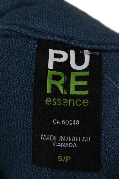 Pure Essence Women Coatigan Blue High Neck Long Sleeve Solid Size S