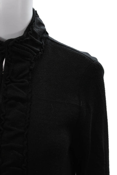 Pure Essence Womens Black High Neck Long Sleeve Coatigan Classic Size XL