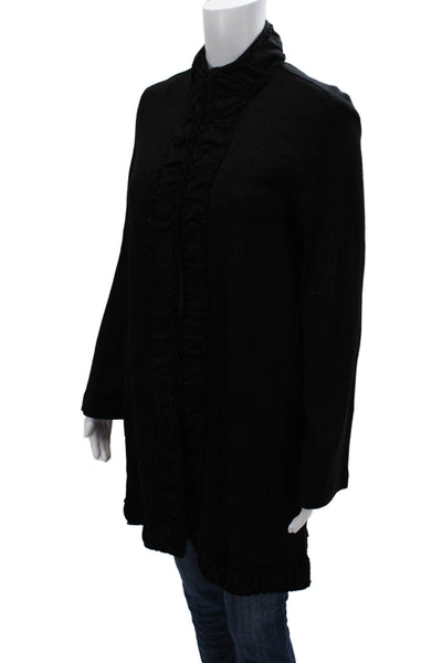 Pure Essence Womens Black High Neck Long Sleeve Coatigan Classic Size XL