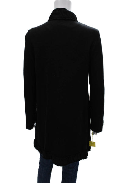 Pure Essence Womens Black High Neck Long Sleeve Coatigan Classic Size XL
