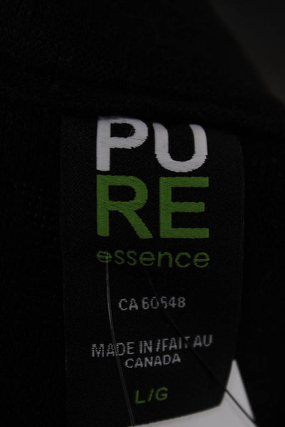 Pure Essence Women Black High Neck Long Sleeve Zip Coatigan Size L
