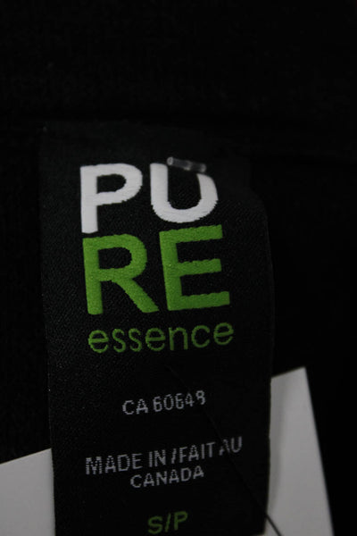 Pure Essence Women High Neck Zip Black Coatigan Sweater Size S