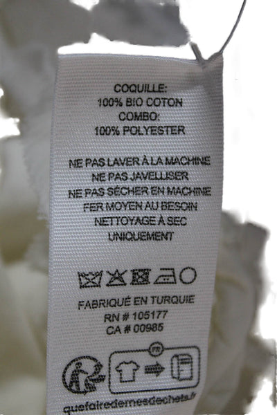 Ulla Johnson Women White Cotton Crewneck Short Sleeve Tee Petite Size S