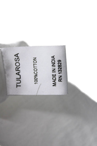 Tularosa Women White Sundress Cotton Square Neck Sleeveless Short Size S