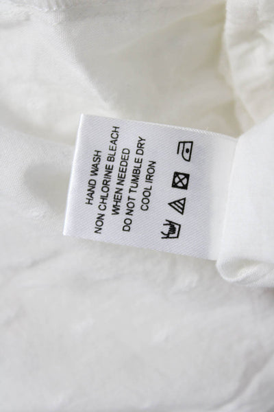 Tularosa Women White Sundress Cotton Square Neck Sleeveless Short Size S