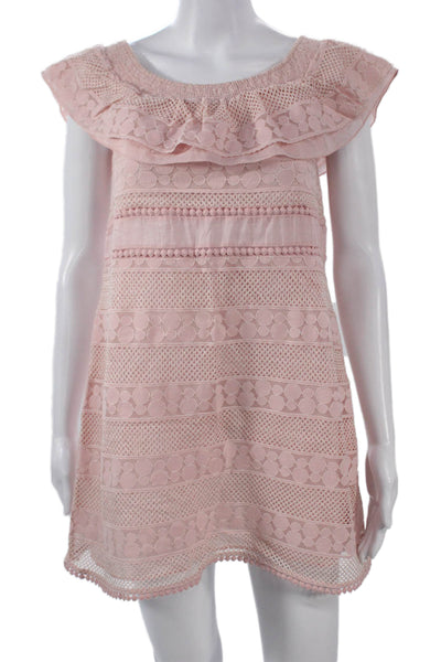 Christopher Fischer Women Cardigan Pink Sleeveless Round Neck Geometric Size L