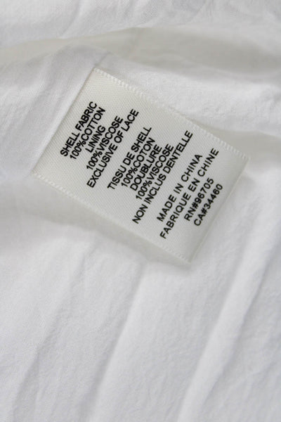 Rebecca Taylor Womens Sundress White Cotton Sleeveless Knee Length Size 4