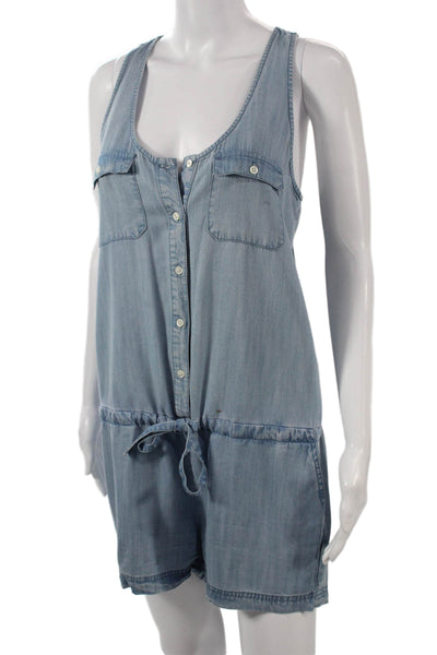 Soft Joie Women Sleeveless Scoop Neck Light Blue Jumpsuit Lyocell Size XS