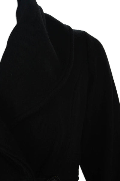 525 America Womens Classic Black Button Coat Long Sleeve Size M