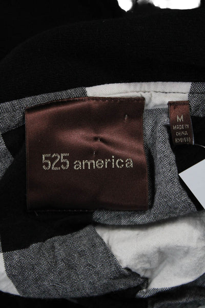 525 America Womens Classic Black Button Coat Long Sleeve Size M