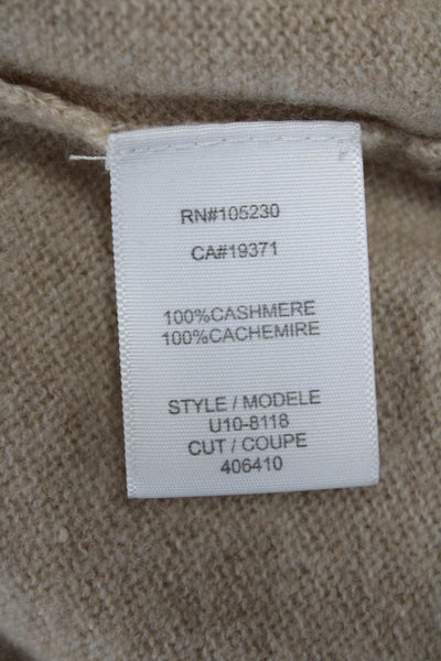 Joie Womens Beige Cashmere Pullover Sweater Round Neck 3/4 Sleeve Size S