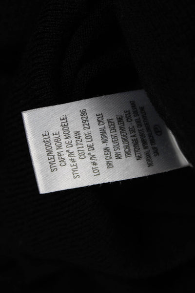 Theory Women Black Wool Blend Button Pullover Sweater Long Sleeve Size S