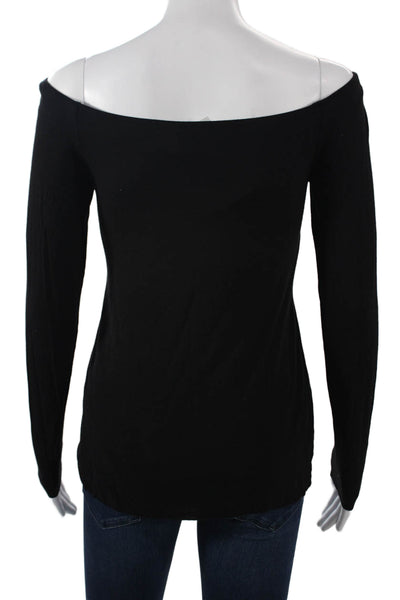 Bailey 44 Womens Basic Solid Black Long Sleeve Top Rayon Spandex Size M