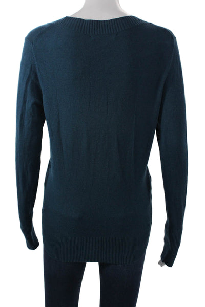 Banana Republic Women Pullover V-Neck Dark Blue Long Sleeve Sweater Size M